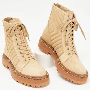 Vince Camuto Puchenie Boots Women's 5M Beige Tortilla Combat Hiking.